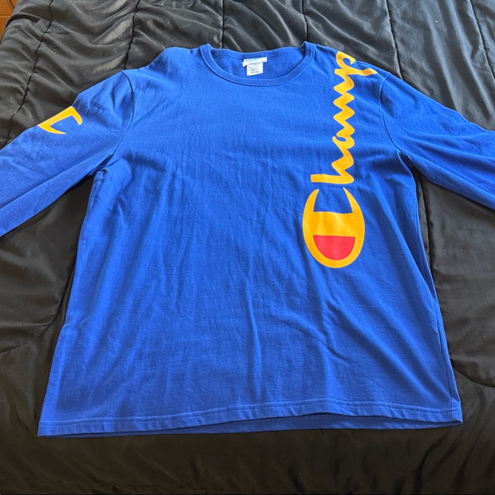 Champion Royal Blue Long sleeve with Bold Logo